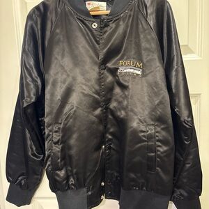 VTG The Forum Boxing Inglewood Ringsiders Club Satin Bomber Jacket Boxer LA